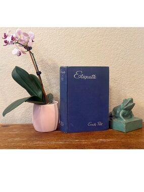 1949 Emily Post Etiquette Book Vintage Blue Hardcover Decor 73rd Printing